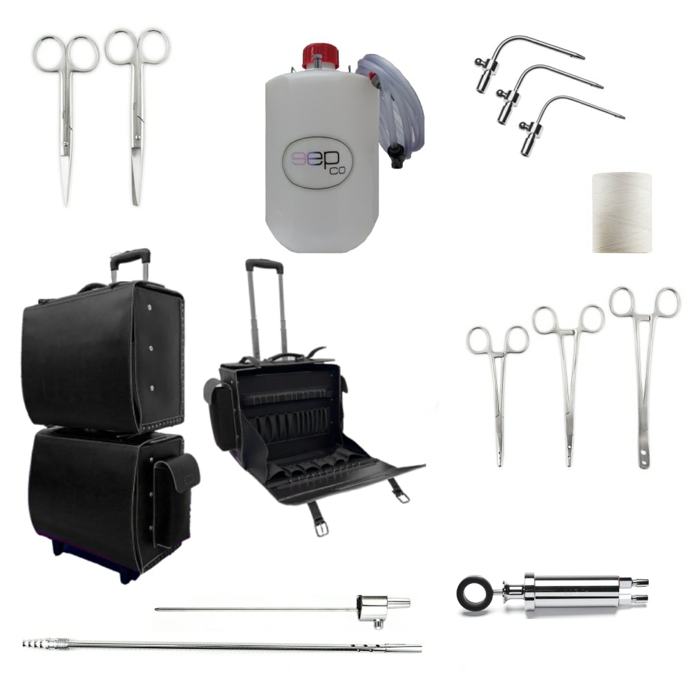 Starter Kit Embalming with Hand Pumps (Economy Instruments) Black Cases