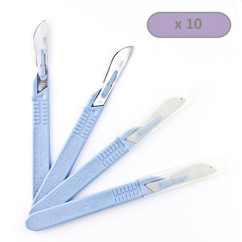 Disposable Scalpels with blade & handle per 10